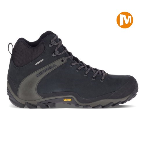 Merrell Chameleon 8 Leather Mid Waterproof Wanderschuhe Herren Schwarz [DE-BFHWV]